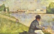 Georges Seurat Sitzender Mann oil painting